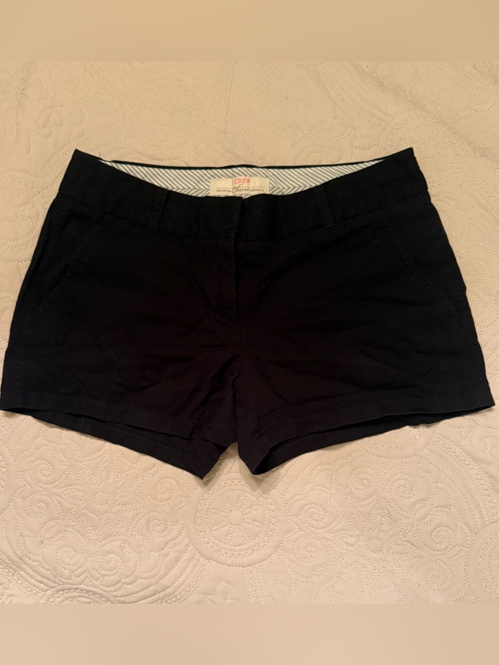 J. Crew Women's Black Cotton Chino Bermuda Shorts